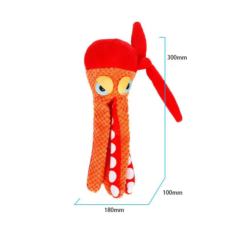 Octopus Plush Dog Toy with Squeaker & Crinkle – Interactive Soft Chew Toy