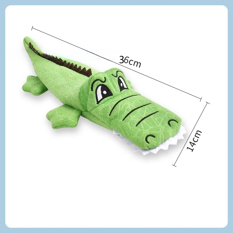 Interactive Crocodile Dog Toy | Plush Squeaky Crinkle Chew Toy for Puppies Small Medium Large Dogs