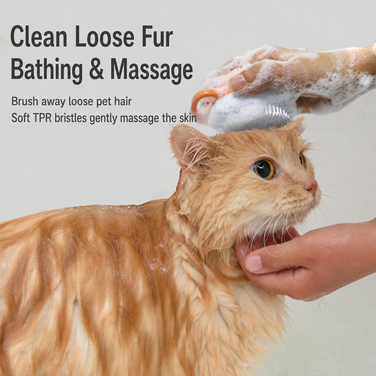 Pet Shampoo Dispensing Bath Brush