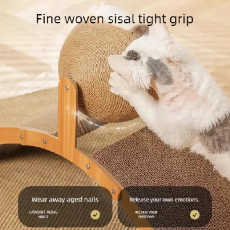 Cat Scratching Board – Wooden Sisal Scratcher