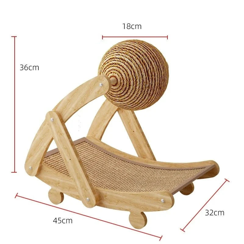Cat Scratching Board – Wooden Sisal Scratcher