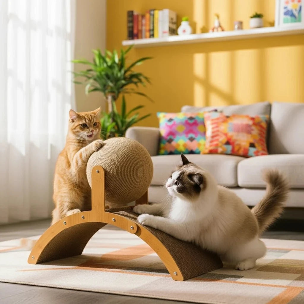 Cat Scratching Board – Wooden Sisal Scratcher